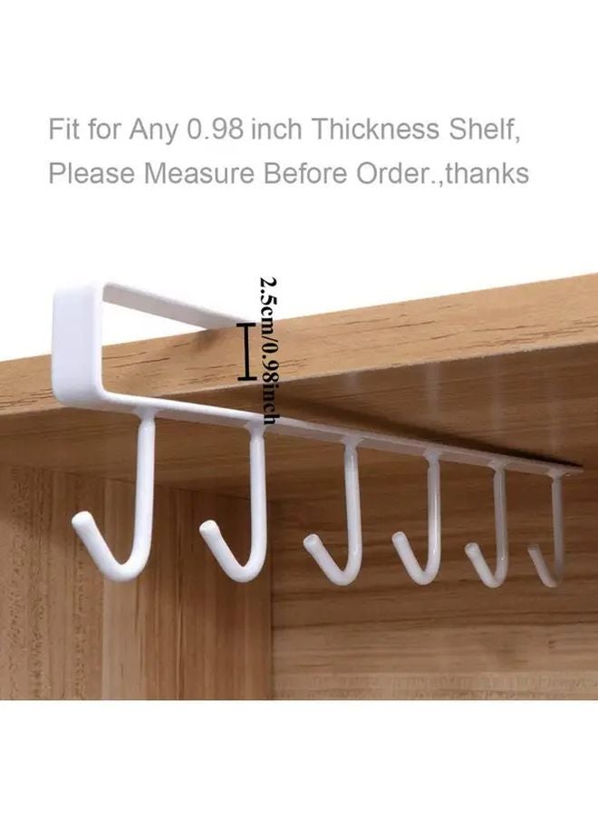 3 Pack Black No Drill Under Shelf Hooks Heavy Duty Space Saving Storage Brackets - Image 3